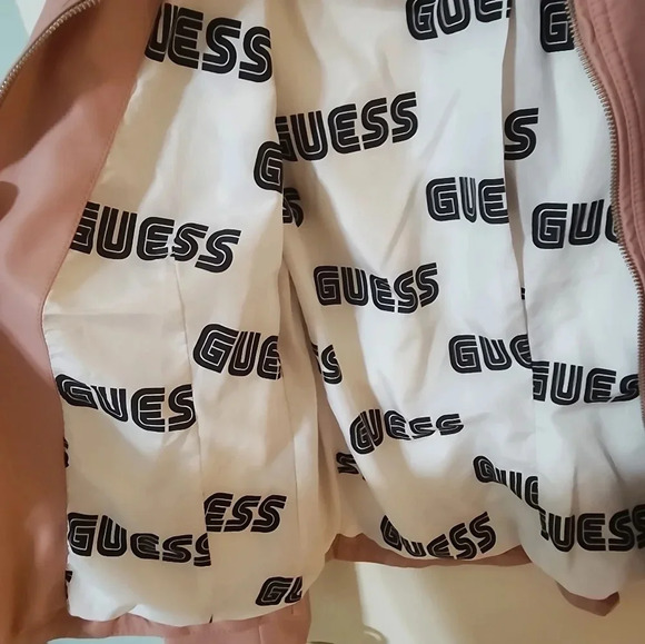 Pink GUESS faux leather jacket size XL - Picture 3 of 7